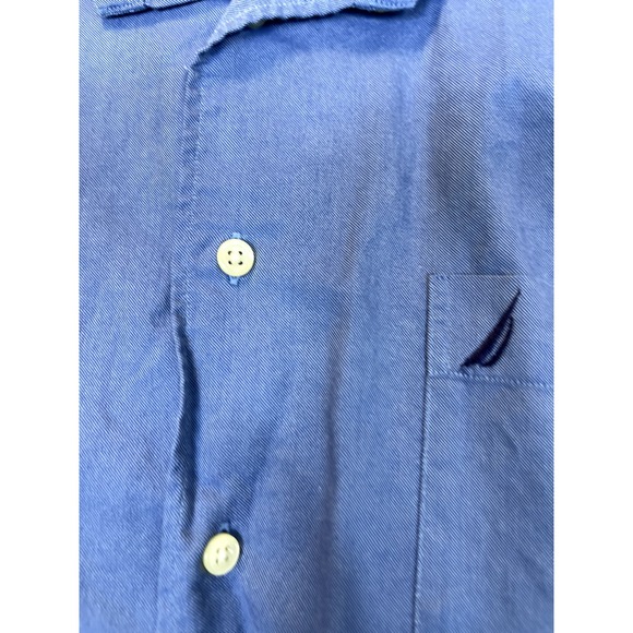 Nautica Shirt Mens 16.5 16‎ 1/2 32 33 Blue Casual Button Up Long Sleeve Oxford - Picture 5 of 14
